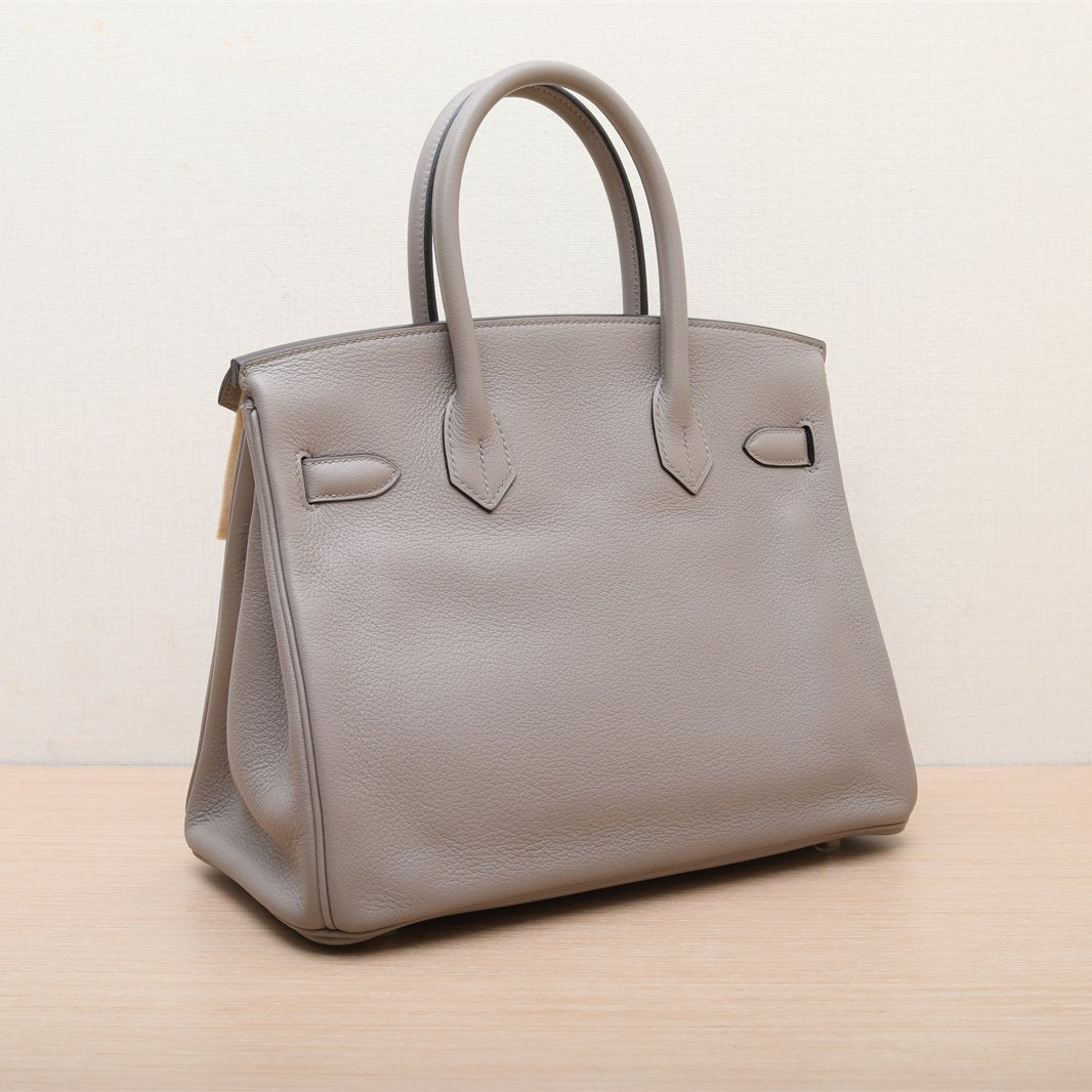 Hermès Birkin 30 M8 Gris Asphalte Taurillon Novillo Gold Hardware