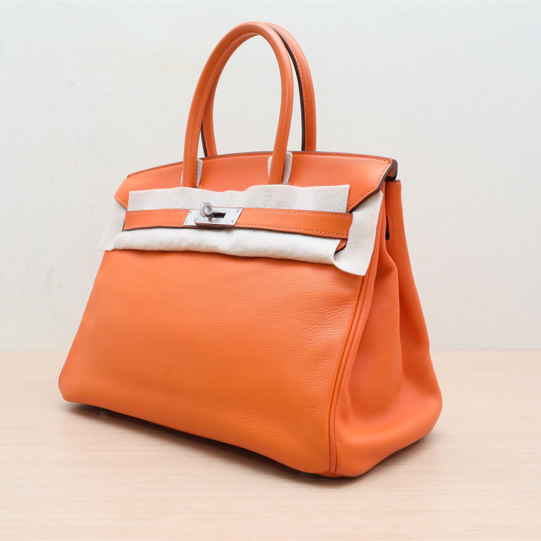 Hermès Birkin 30 93 Orange Swift Palladium Hardware