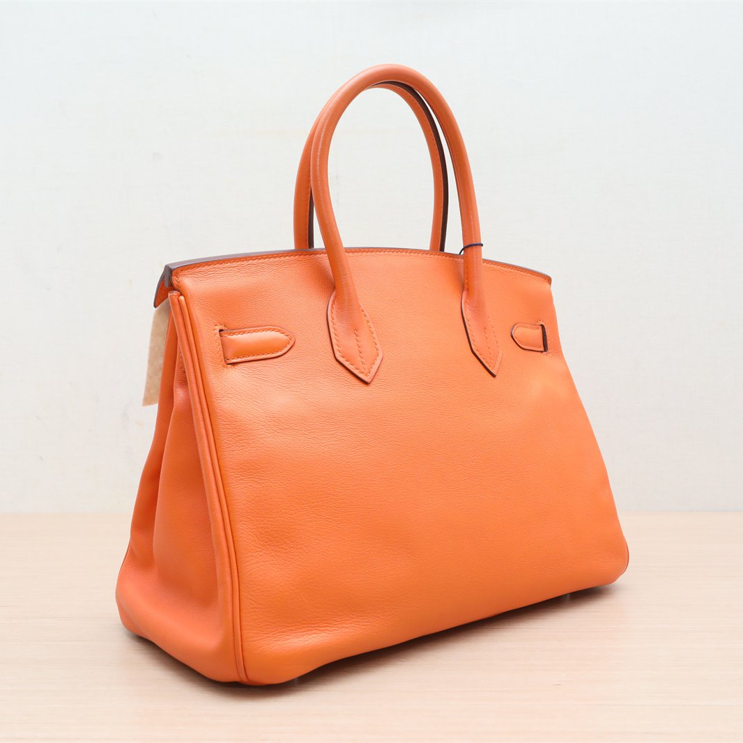 Hermès Birkin 30 93 Orange Swift Palladium Hardware