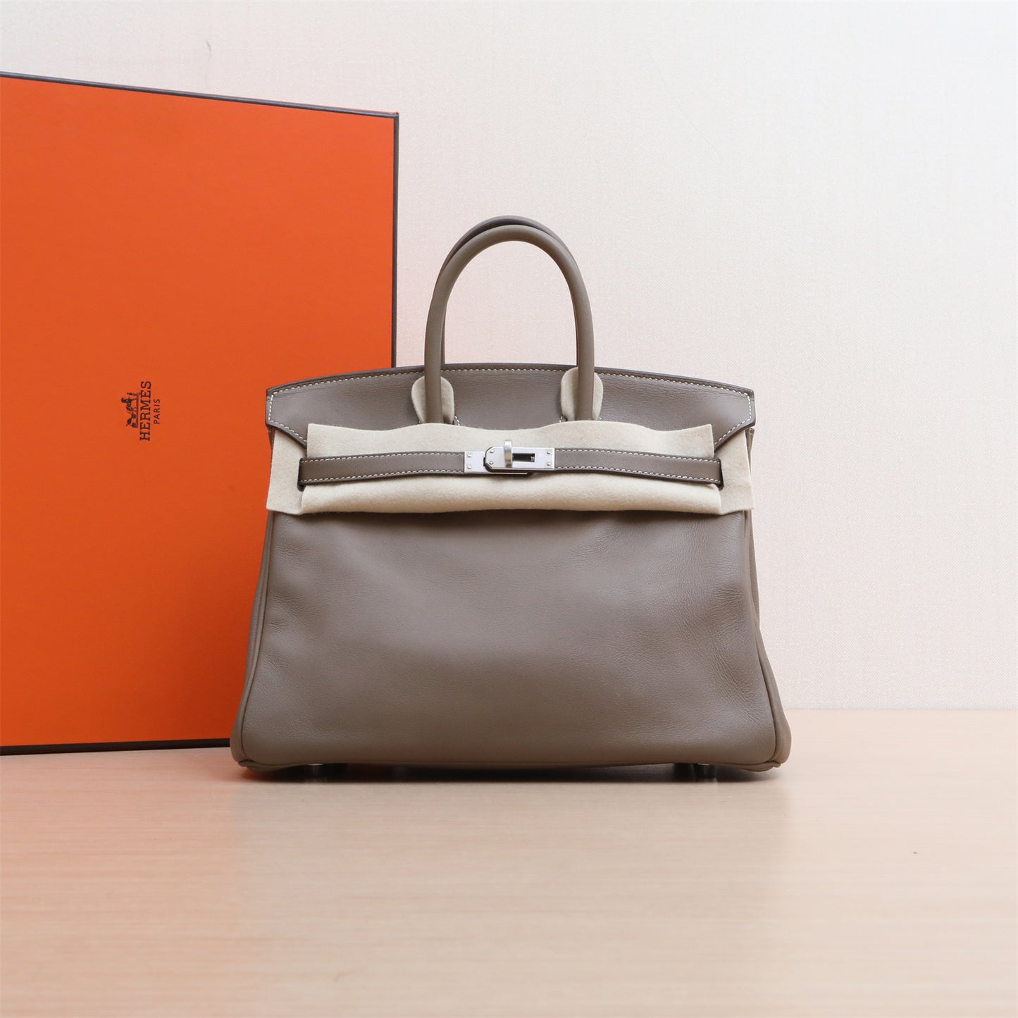 Hermès Birkin 25 18 Etoupe Swift Palladium Hardware