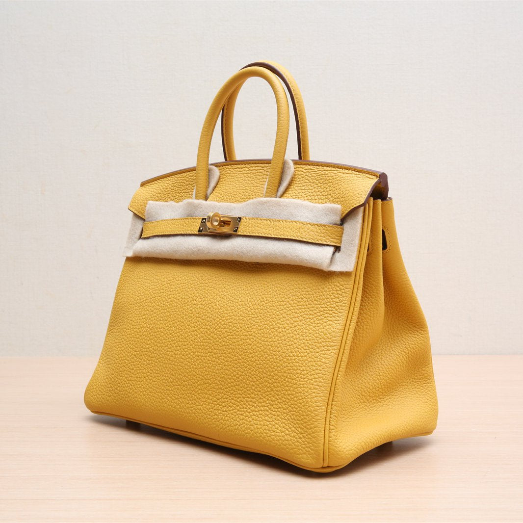 Hermès Birkin 25 9D Jaune Ambre Togo Gold Hardware