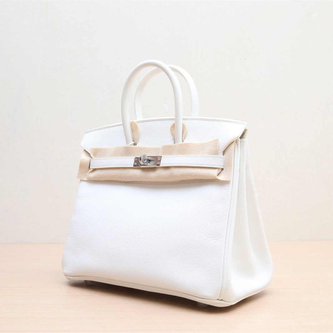 Hermès Birkin 25 01 Blanc Epsom Palladium Hardware