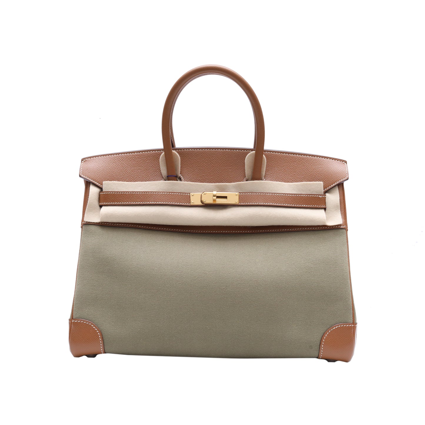 Hermès Birkin 35 37 Gold Epsom and Canvas Gold Hardware