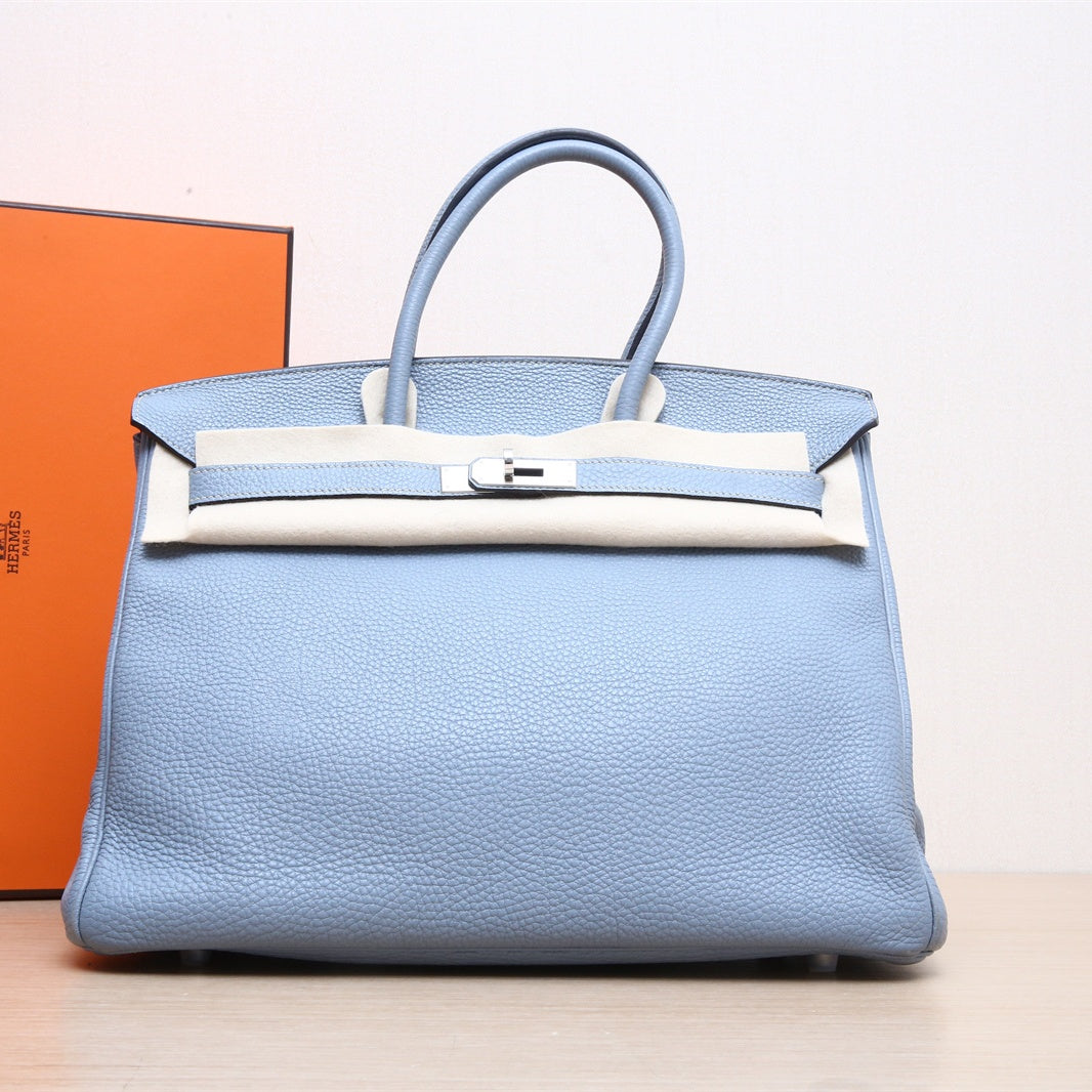 Hermès Birkin 35 J7 Bleu Lin Togo Palladium Hardware