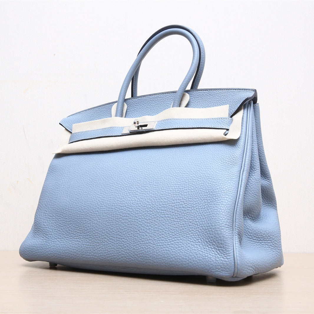 Hermès Birkin 35 J7 Bleu Lin Togo Palladium Hardware