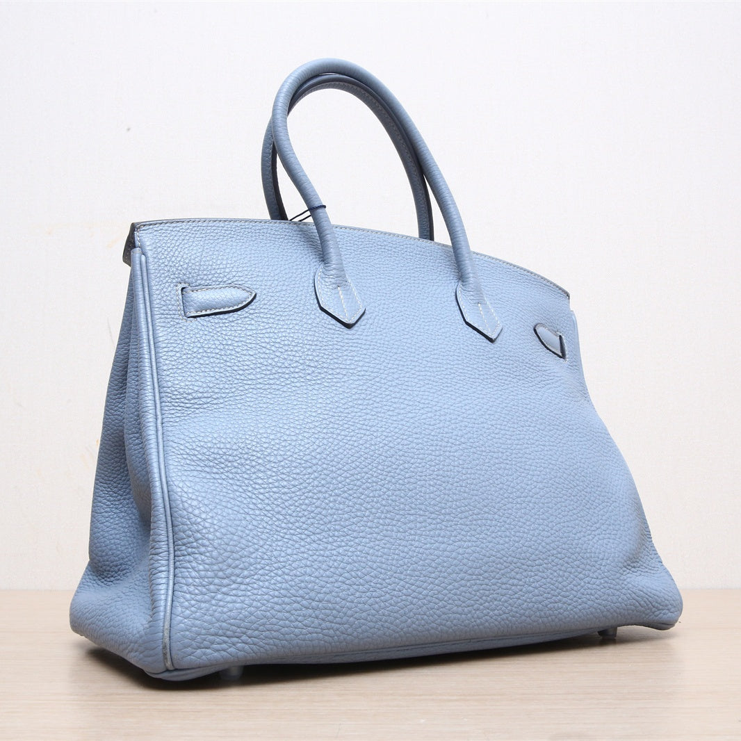 Hermès Birkin 35 J7 Bleu Lin Togo Palladium Hardware