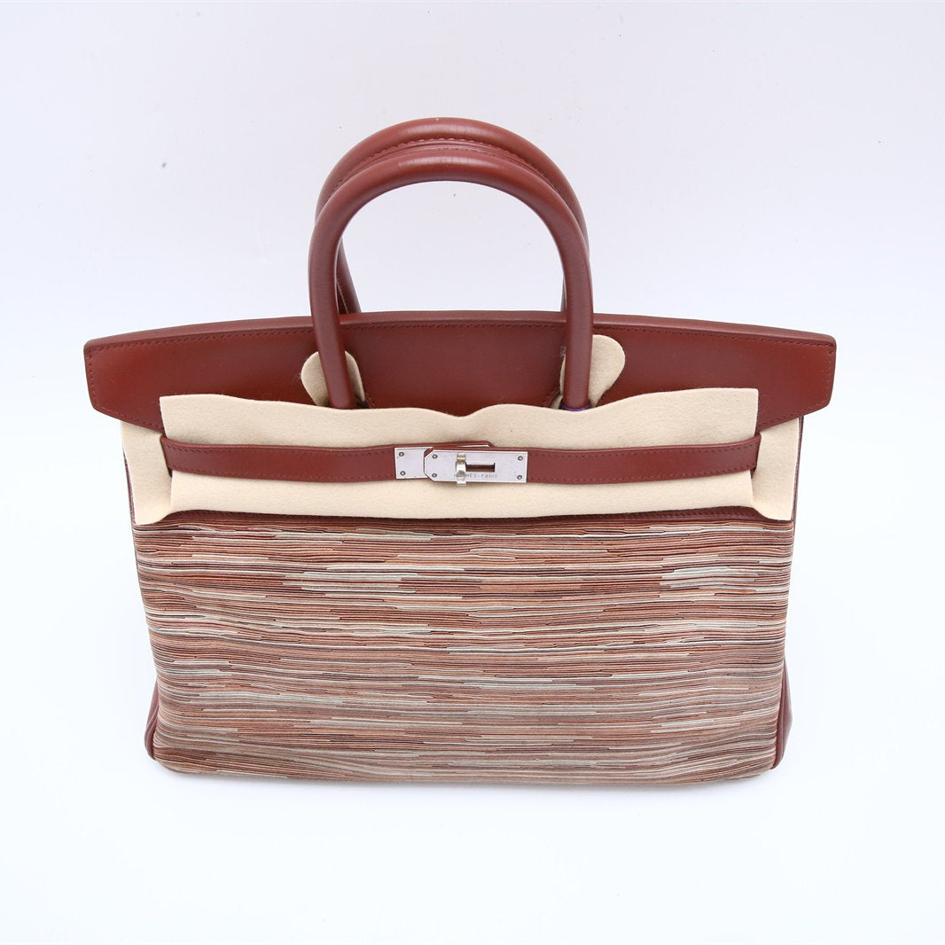 Hermès Birkin 35 Red Multicolour Vibrato Palladium Hardware