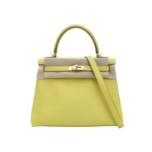 Hermès Kelly 25 9R Lime Swift Gold Hardware