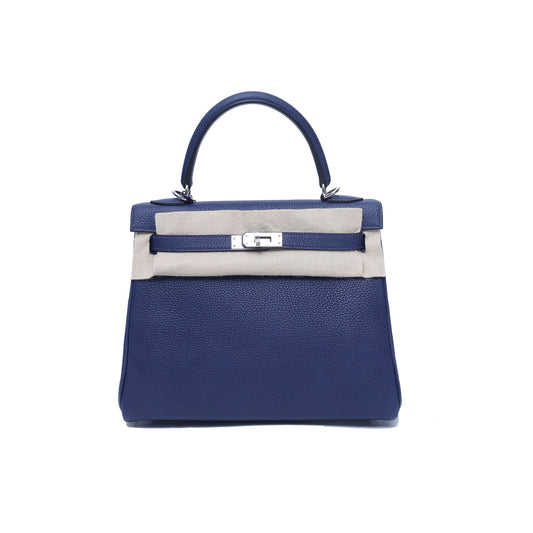 Hermès Kelly 25 73 Blue Saphir Togo Palladium Hardware