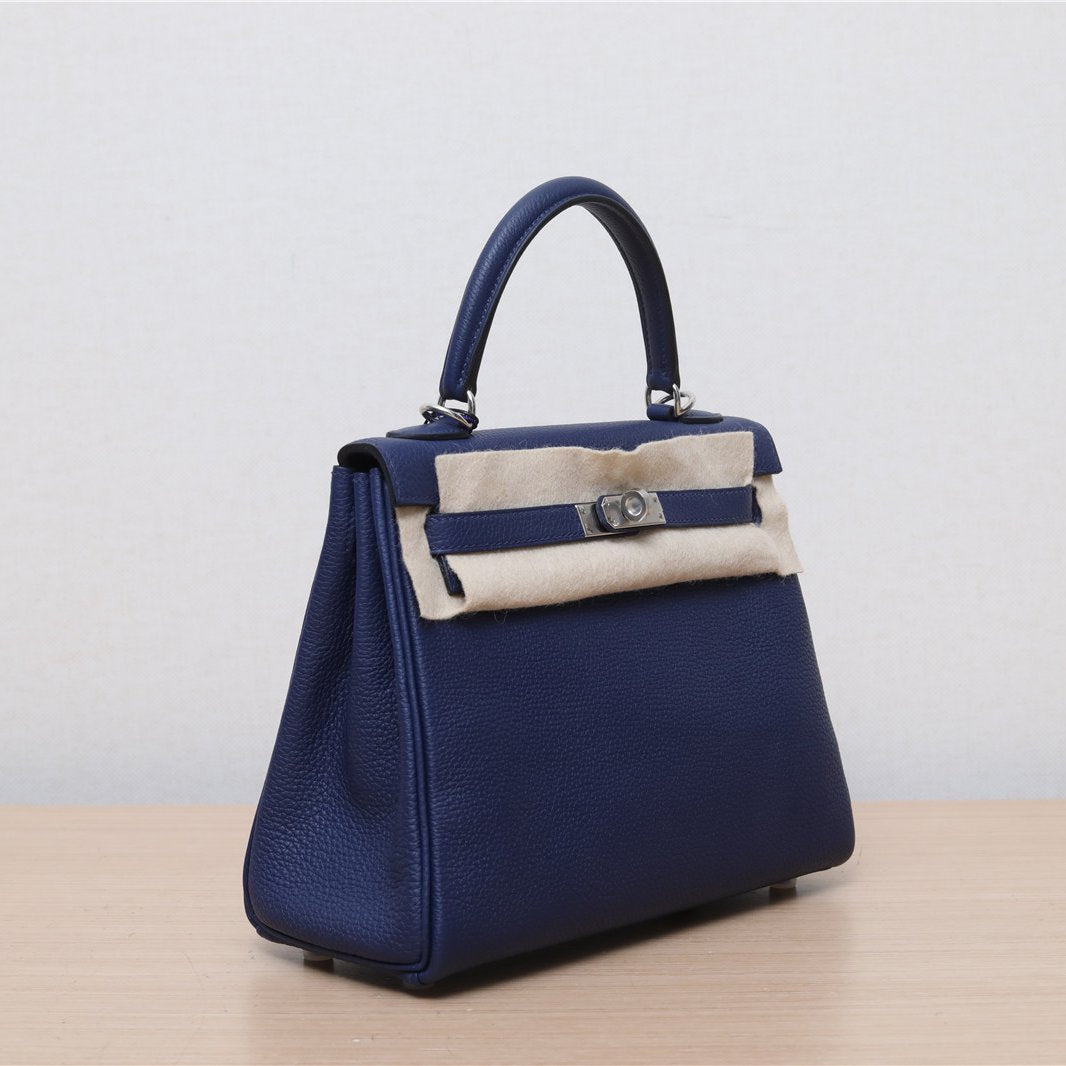 Hermès Kelly 25 73 Blue Saphir Togo Palladium Hardware