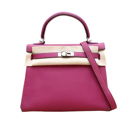 Hermès Kelly 25 L3 Rose Fourpre Togo Palladium Hardware