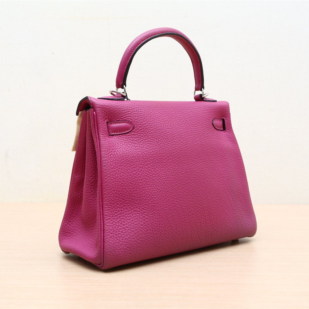 Hermès Kelly 25 L3 Rose Fourpre Togo Palladium Hardware