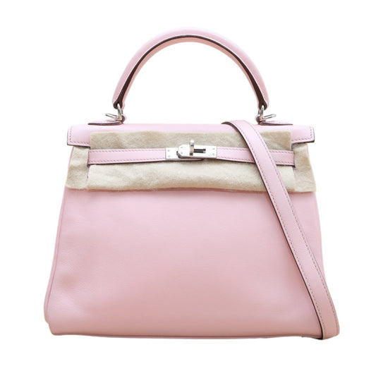 Hermès Kelly 25 5P Pink Swift Palladium Hardware