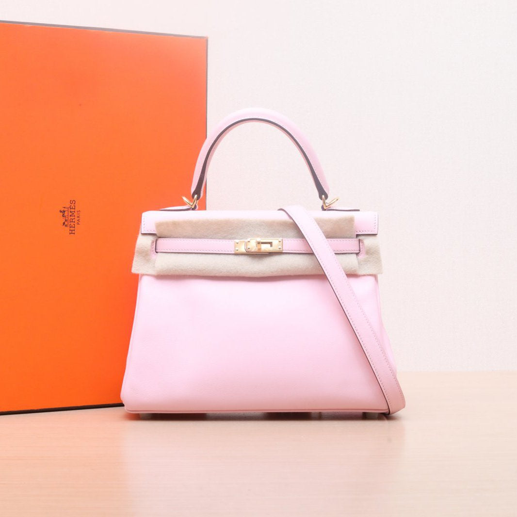 Hermès Kelly 25 3Q Rose Saiura Swift Gold Hardware