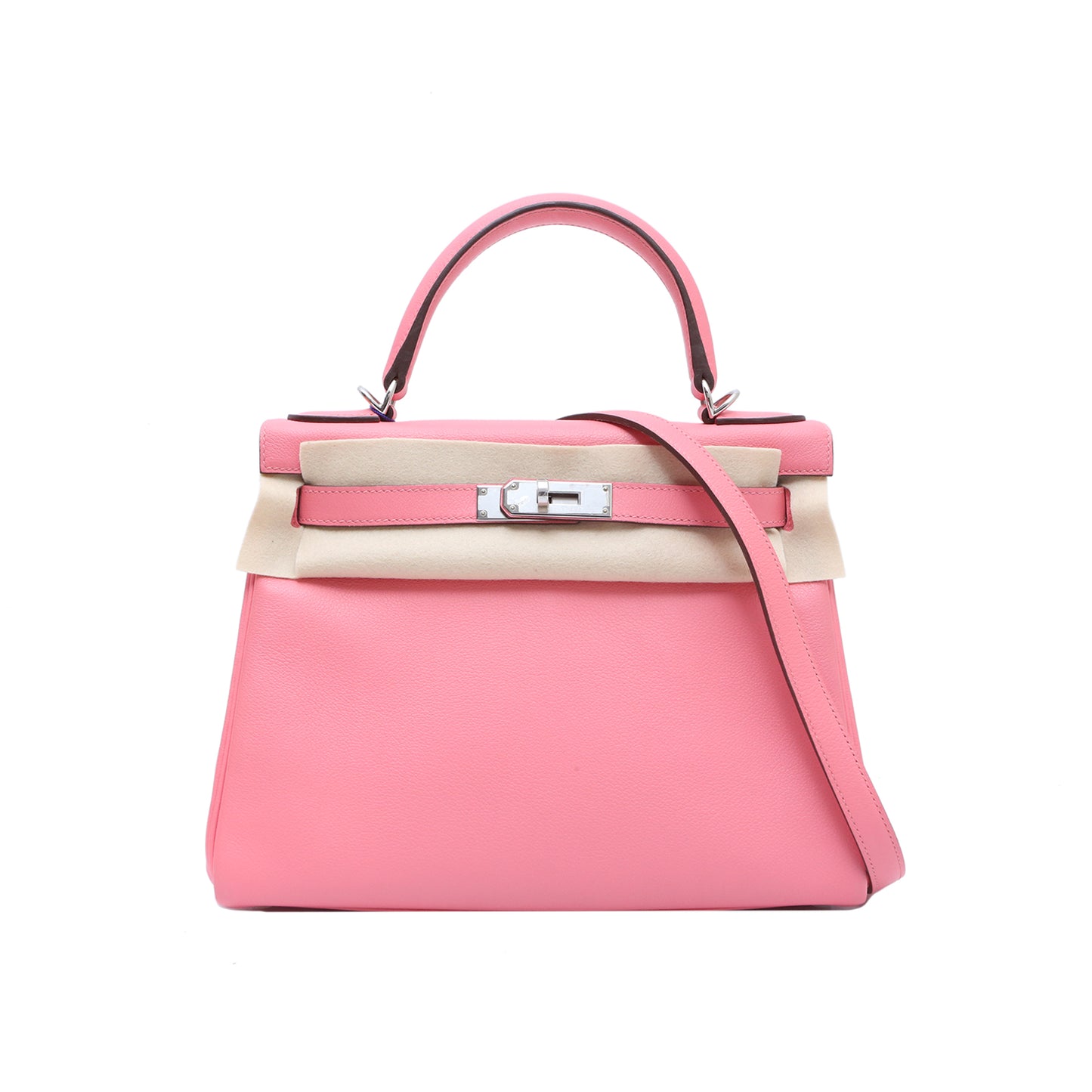 Hermès Kelly 28 8W Rose Azalee Evercolor Palladium Hardware