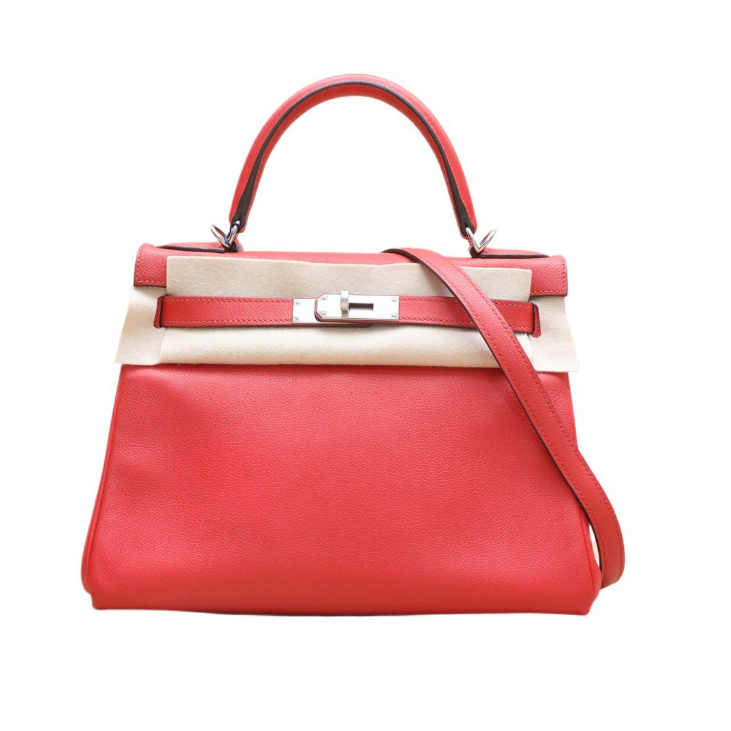 Hermès Kelly 28 S5 Rouge Tomato Epsom Palladium Hardware