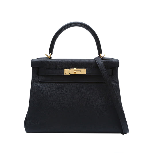 Hermès Kelly 28 89 Noir Togo Gold Hardware