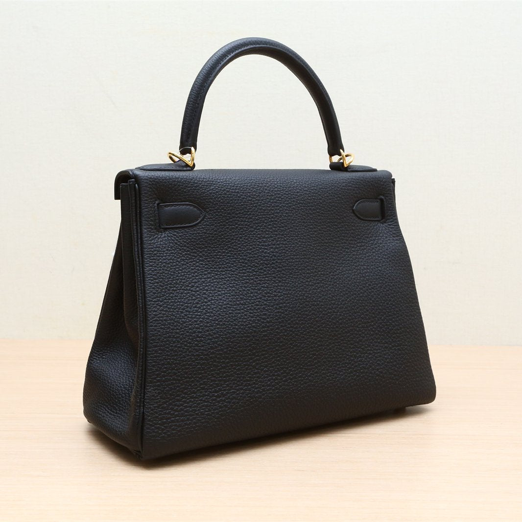 Hermès Kelly 28 89 Noir Togo Gold Hardware