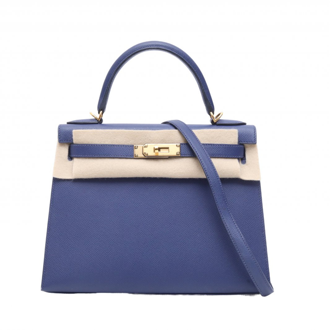 Hermès Kelly 28 73 Blue Saphir Epsom Gold Hardware