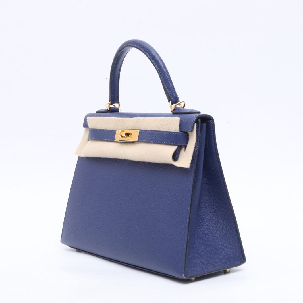 Hermès Kelly 28 73 Blue Saphir Epsom Gold Hardware