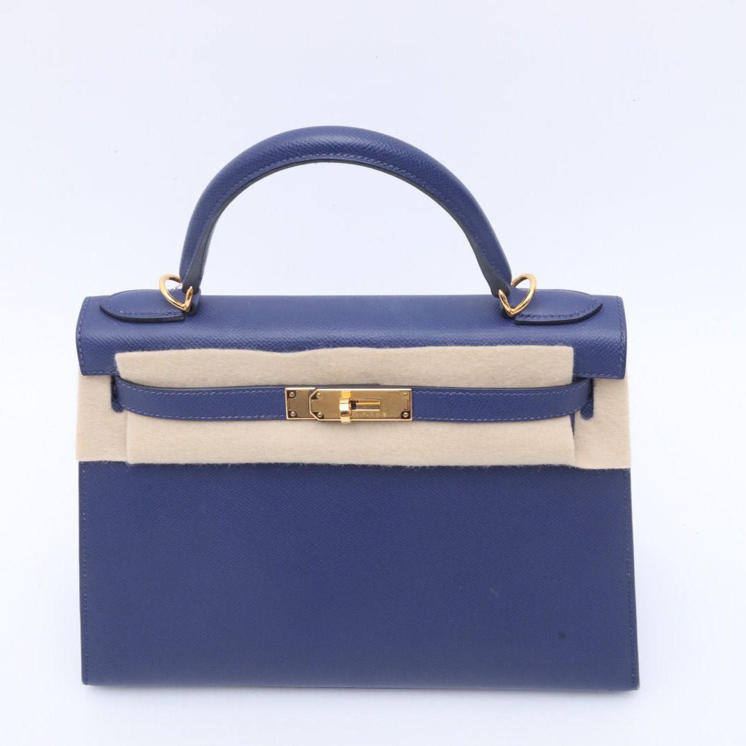 Hermès Kelly 28 73 Blue Saphir Epsom Gold Hardware