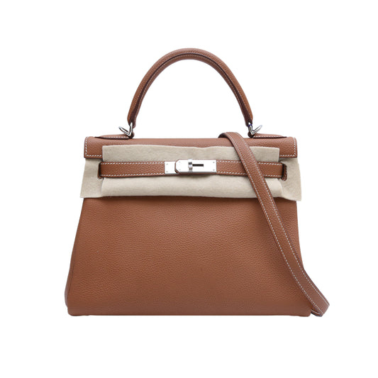 Hermès Kelly 28 37 Gold Togo Palladium Hardware