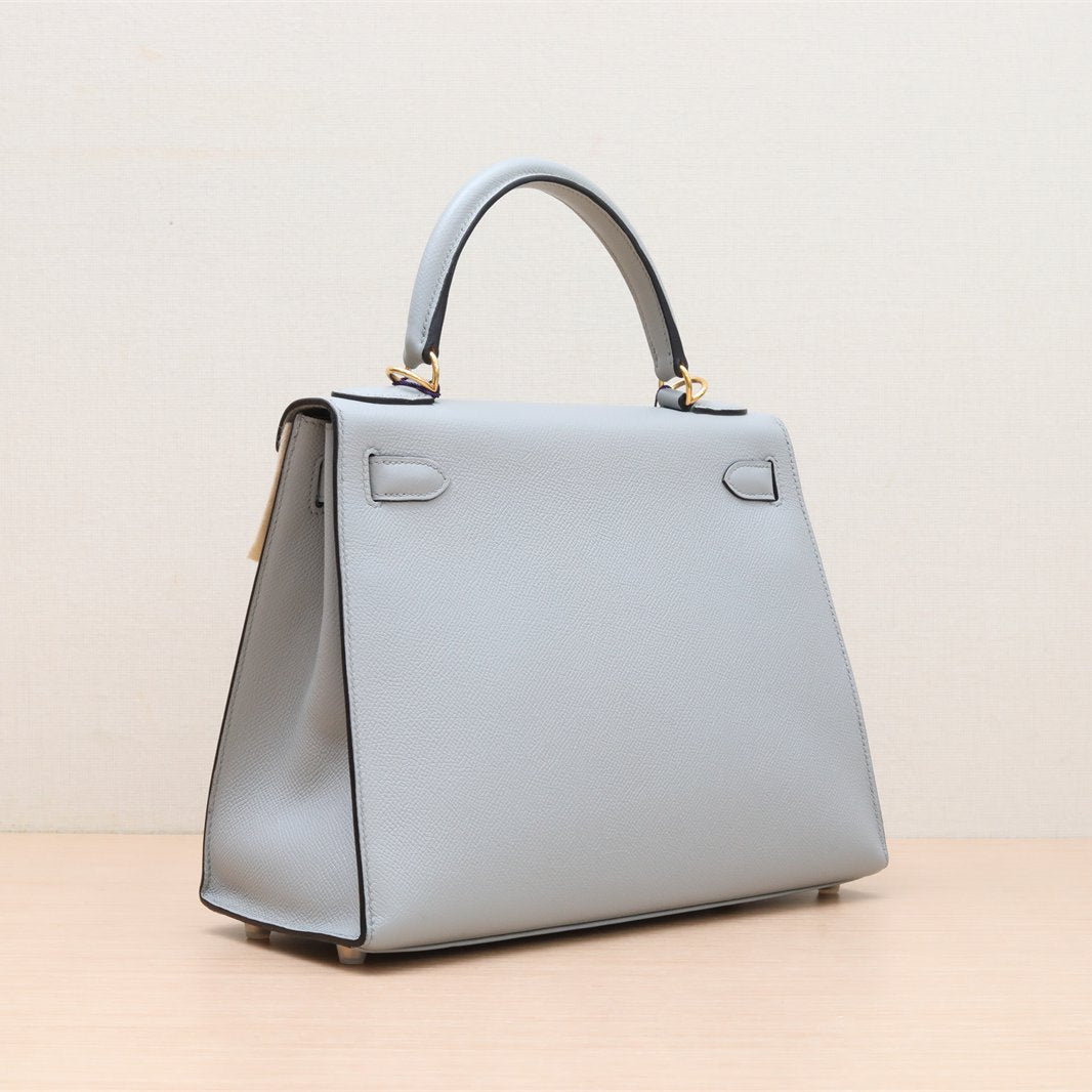 Hermès Kelly 28 4Z Gris Mouette Epsom Gold Hardware