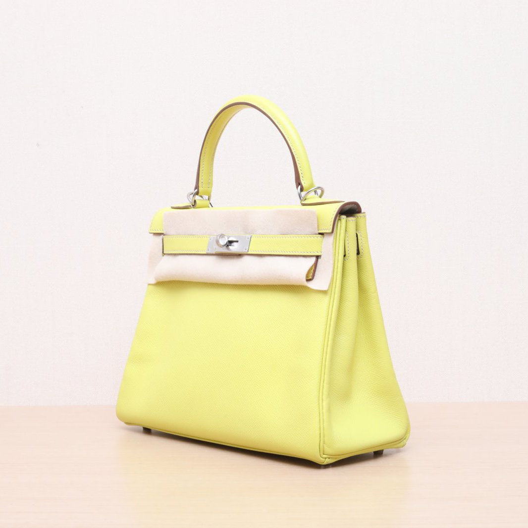 Hermès Kelly 28 9R Lime Epsom Palladium Hardware