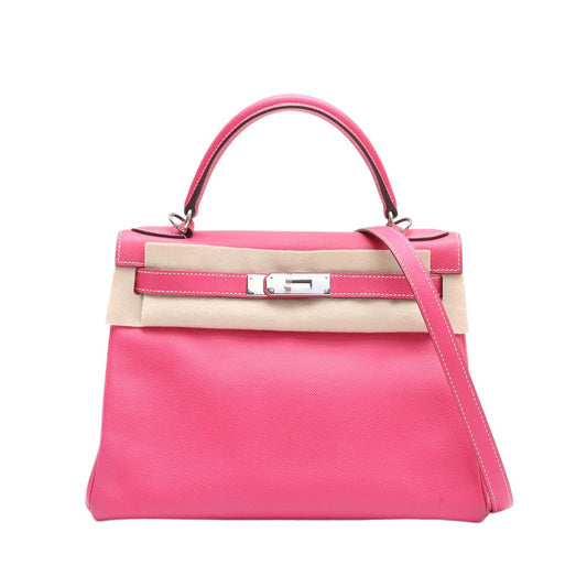 Hermès Kelly 28 87 Rose Candy Epsom Palladium Hardware