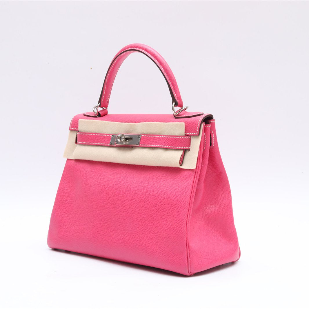 Hermès Kelly 28 87 Rose Candy Epsom Palladium Hardware