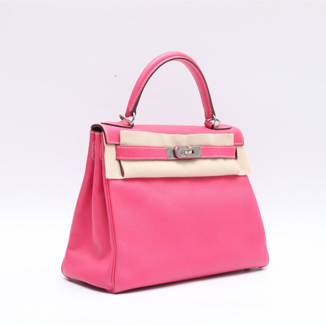 Hermès Kelly 28 87 Rose Candy Epsom Palladium Hardware