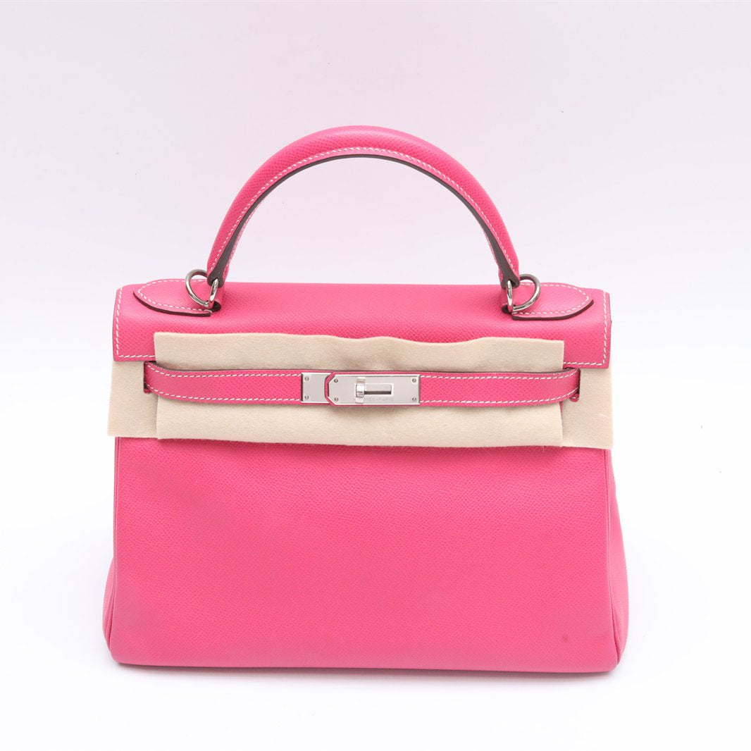 Hermès Kelly 28 87 Rose Candy Epsom Palladium Hardware