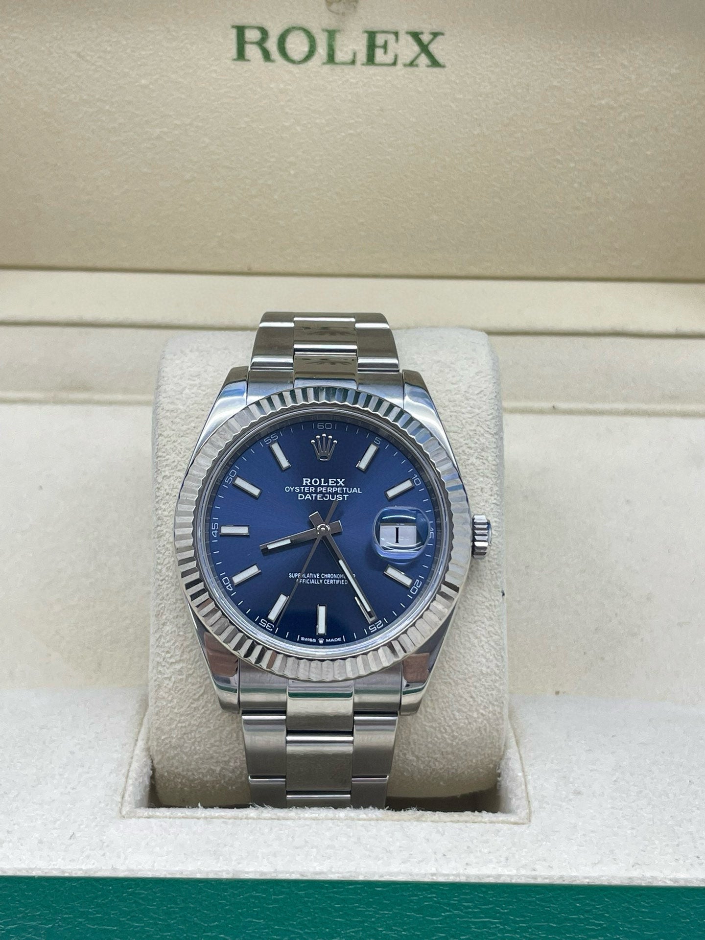 2025 Brand New Rolex - 126334-0001 Datejust 41 Stainless Steel Fluted / Oyster / Blue