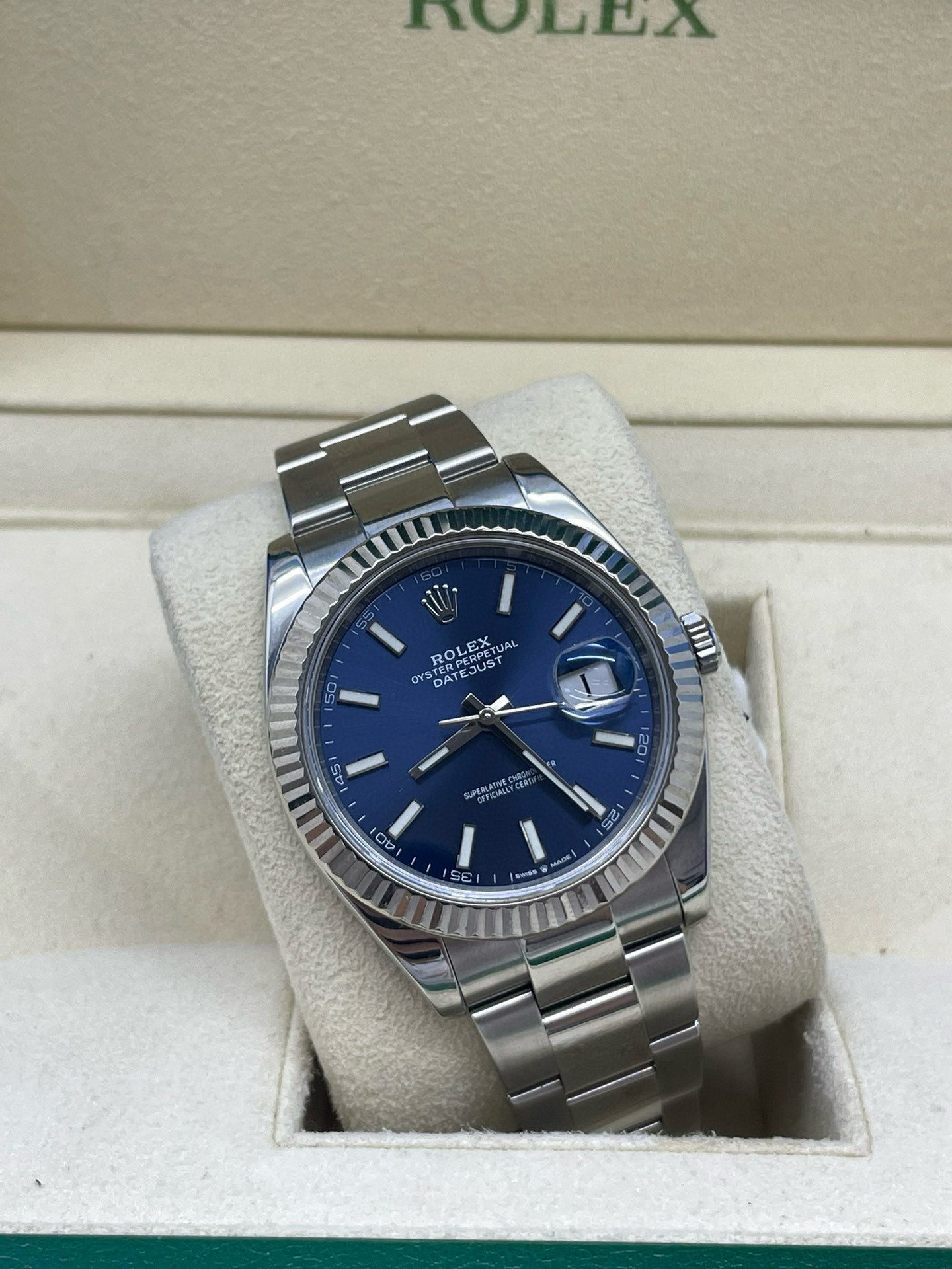 2025 Brand New Rolex - 126334-0001 Datejust 41 Stainless Steel Fluted / Oyster / Blue