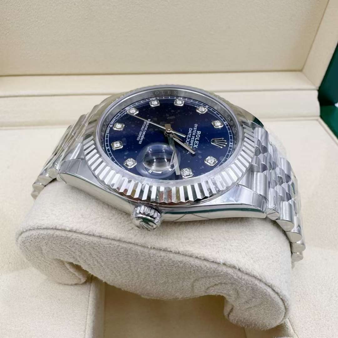2025 Brand New Rolex - 126334-0016 Datejust 41 Stainless Steel Fluted / Jubilee / Blue - Diamond