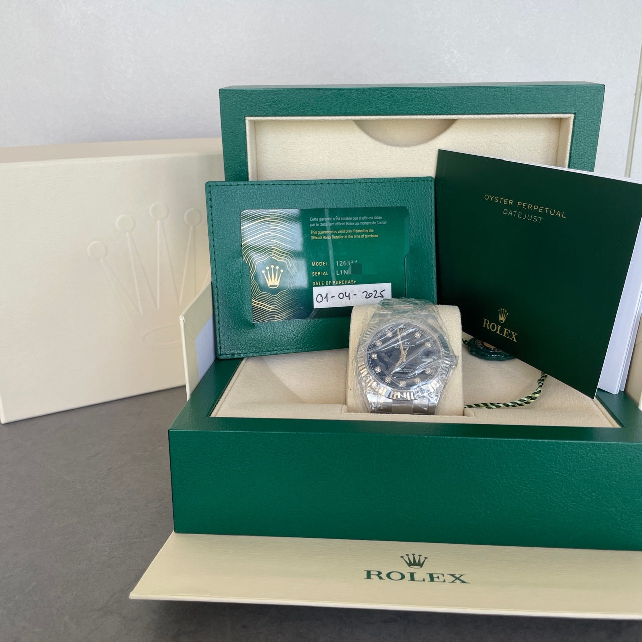 2025 Brand New Rolex - 126334-0015 Datejust 41 Stainless Steel Fluted / Oyster / Blue - Diamond