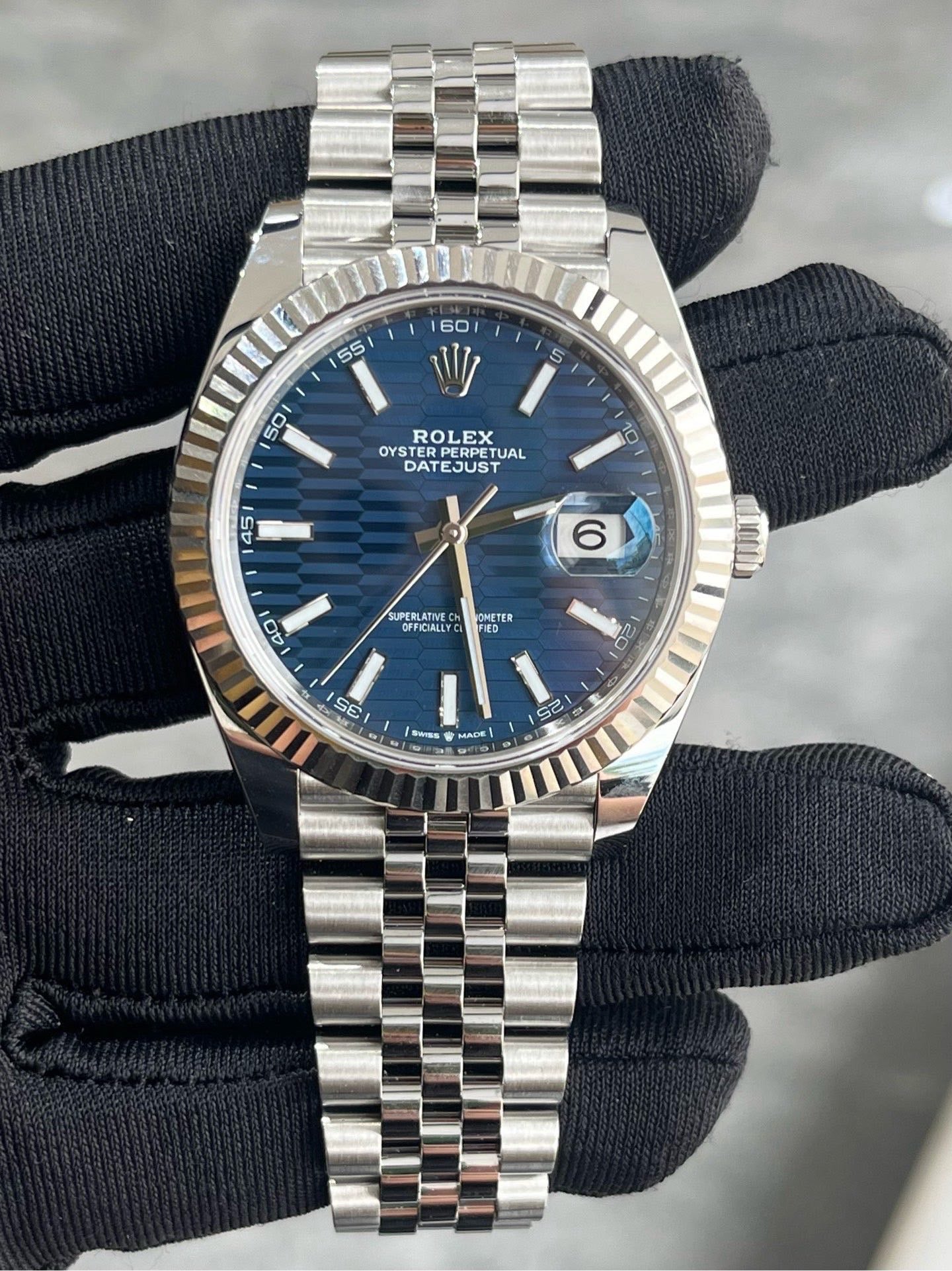 2023 Pre-owned Rolex - 126334-0032 Datejust 41 Stainless Steel - Fluted / Blue - Fluted / Jubilee