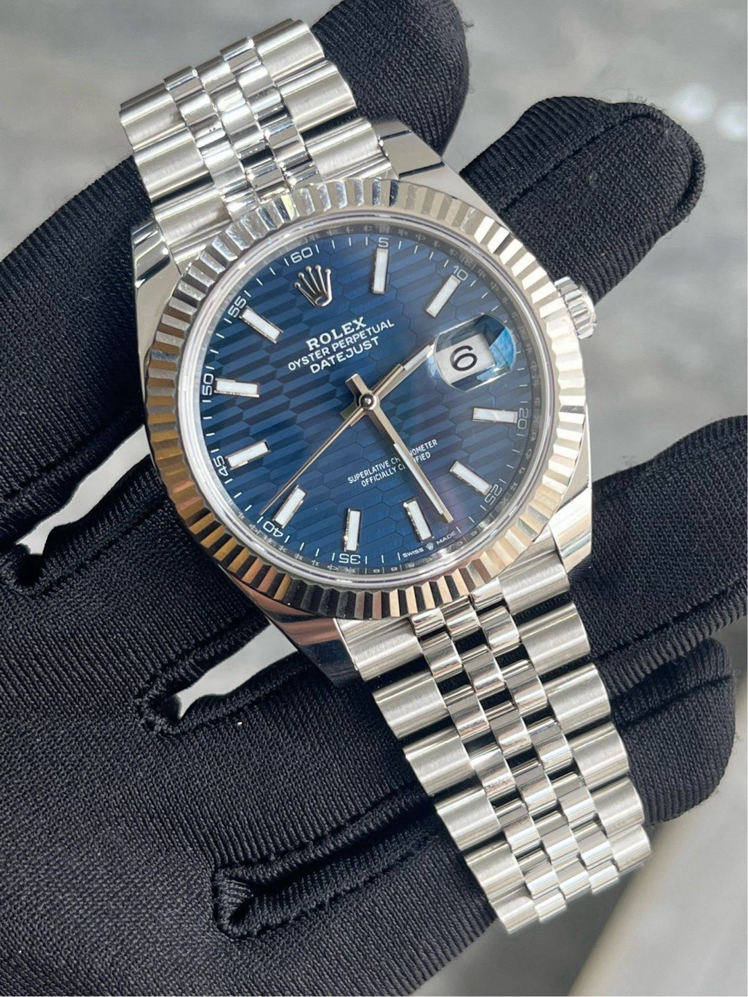 2023 Pre-owned Rolex - 126334-0032 Datejust 41 Stainless Steel - Fluted / Blue - Fluted / Jubilee