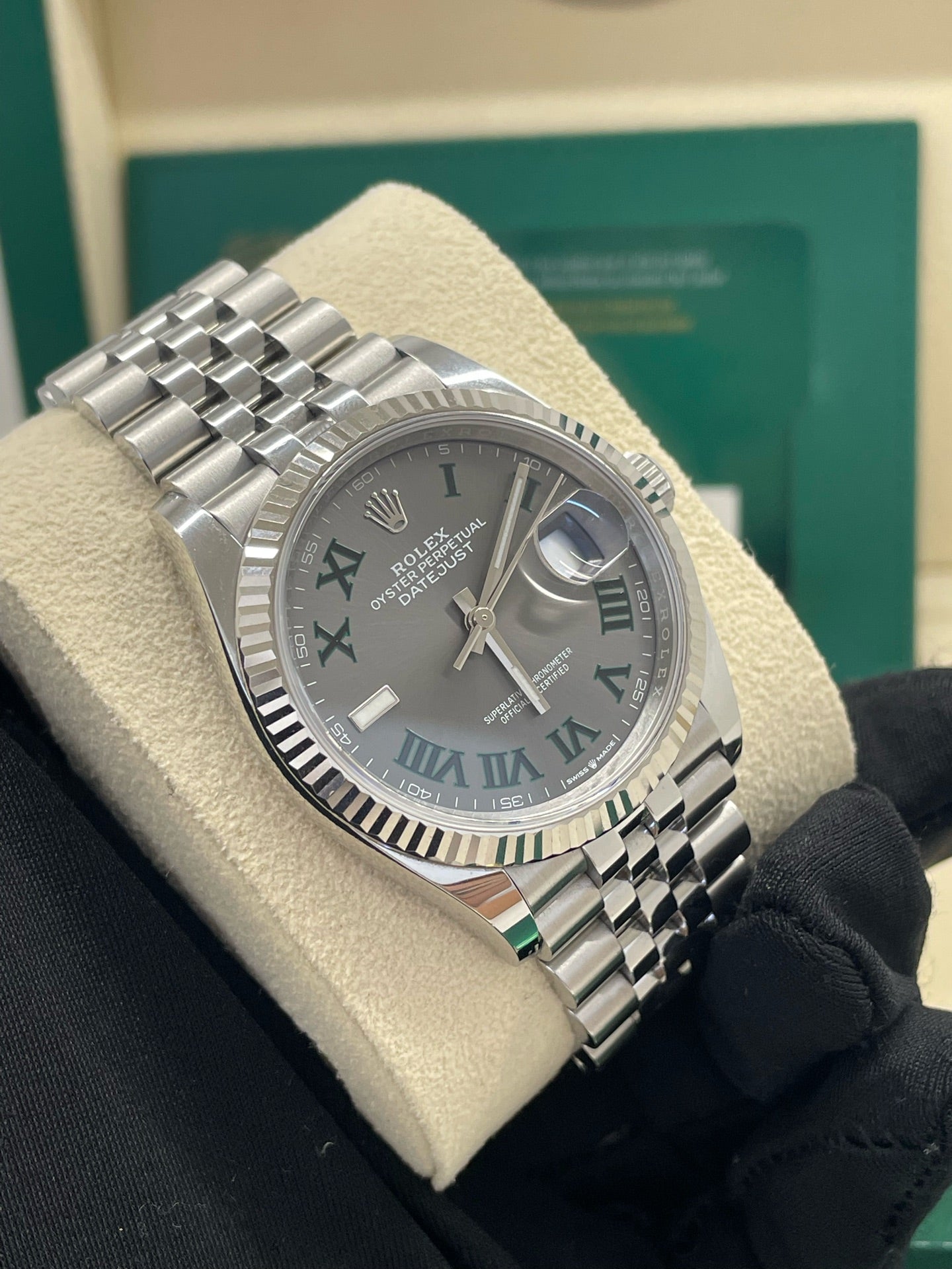 2025 Brand New Rolex - 126234-0045 Datejust 36 Stainless Steel / Fluted / Slate - Roman / Jubilee