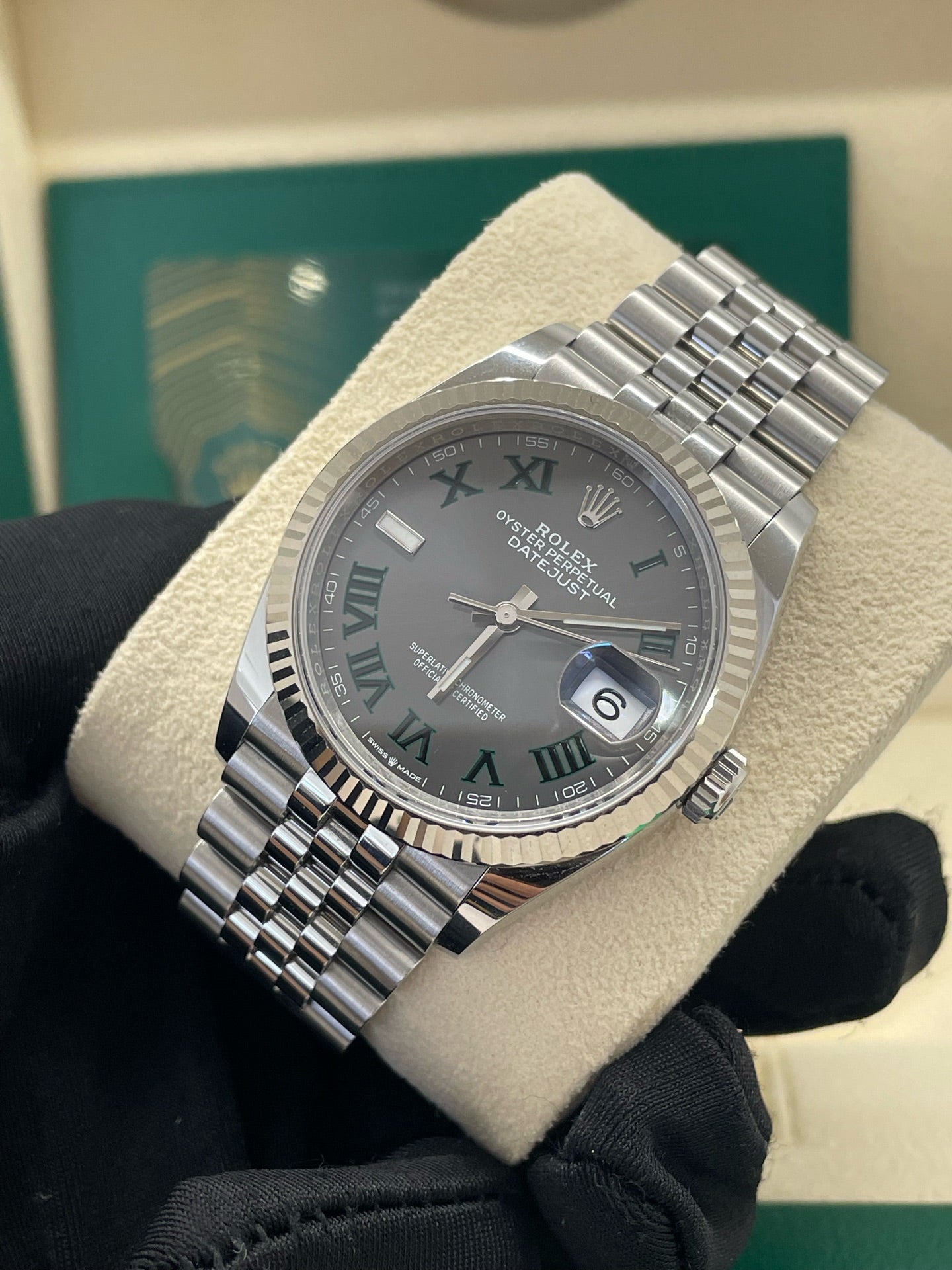 2025 Brand New Rolex - 126234-0045 Datejust 36 Stainless Steel / Fluted / Slate - Roman / Jubilee