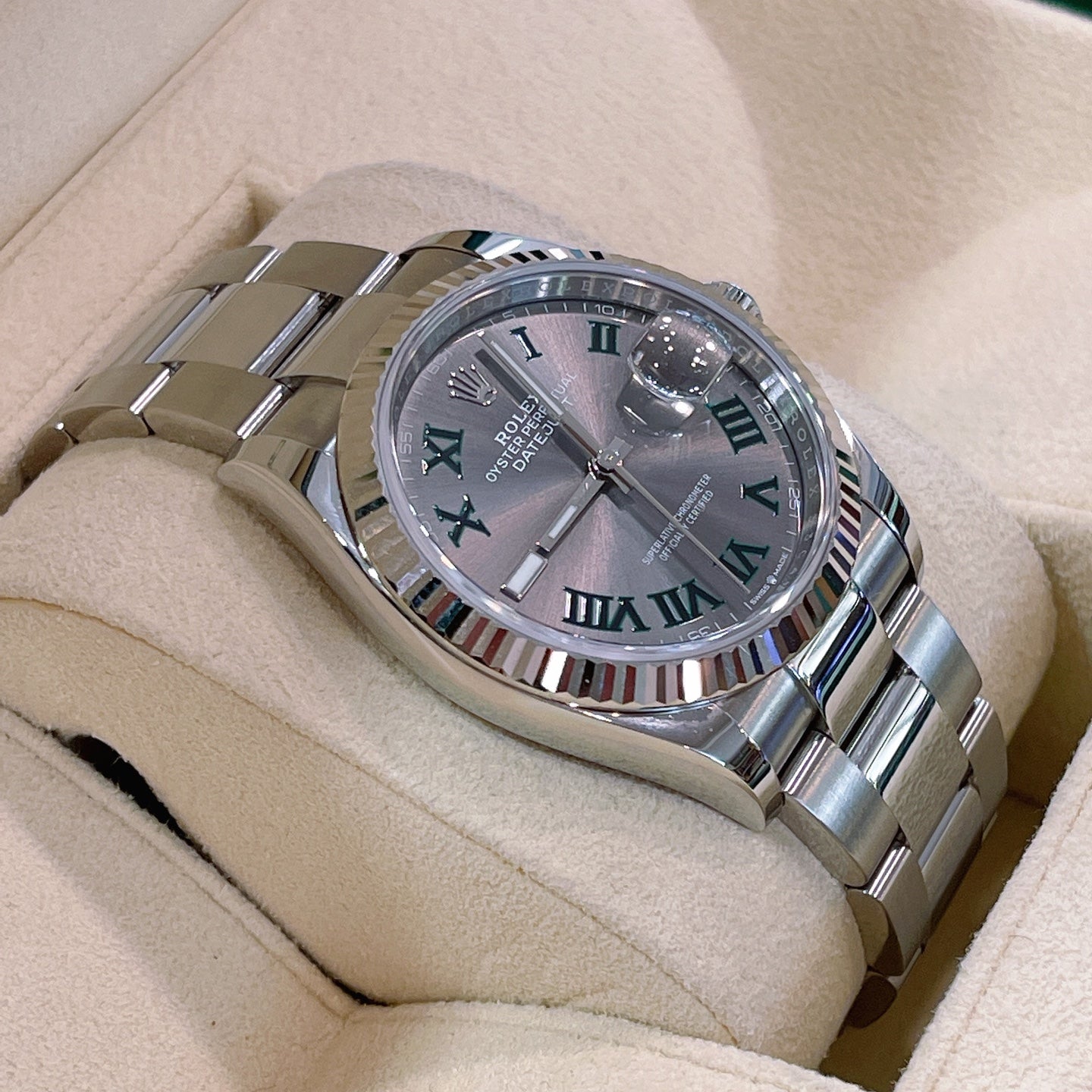 2023 Pre-owned Rolex - 126234-0046 Datejust 36 Stainless Steel / Fluted / Slate - Roman / Oyster