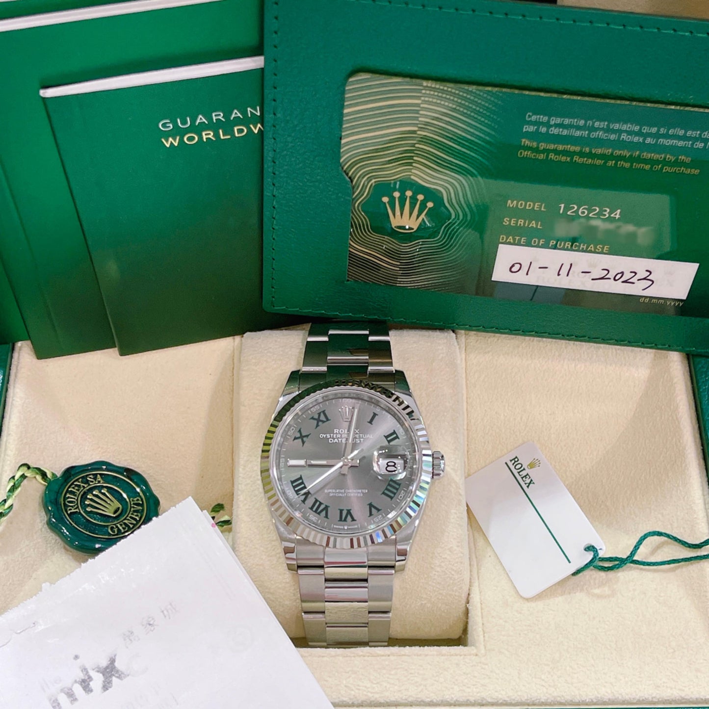 2023 Pre-owned Rolex - 126234-0046 Datejust 36 Stainless Steel / Fluted / Slate - Roman / Oyster