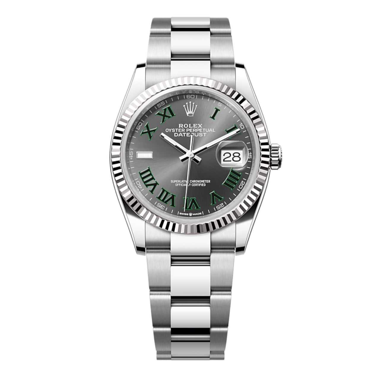 2023 Pre-owned Rolex - 126234-0046 Datejust 36 Stainless Steel / Fluted / Slate - Roman / Oyster