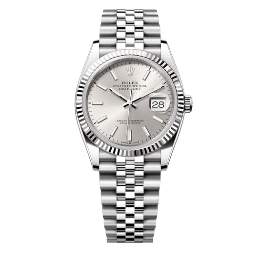 2025 Brand New Rolex - 126234-0013 Datejust 36 Stainless Steel / Fluted / Silver / Jubilee