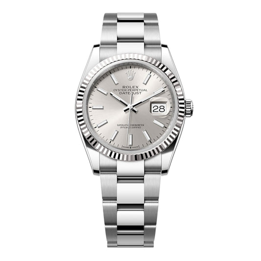 2025 Pre-owned Rolex - 126234-0014 Datejust 36 Stainless Steel / Fluted / Silver / Oyster