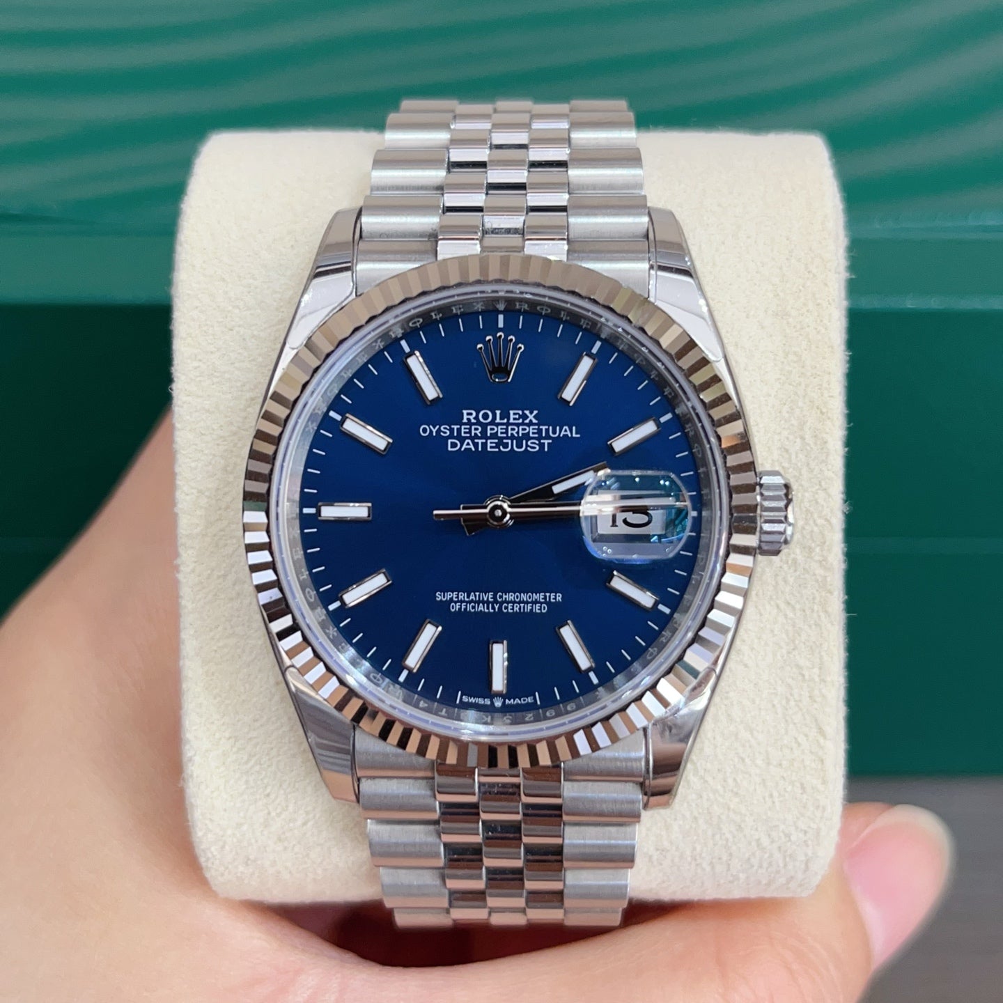 2025 Brand New Rolex - 126234-0017 Datejust 36 Stainless Steel / Fluted / Blue / Jubilee