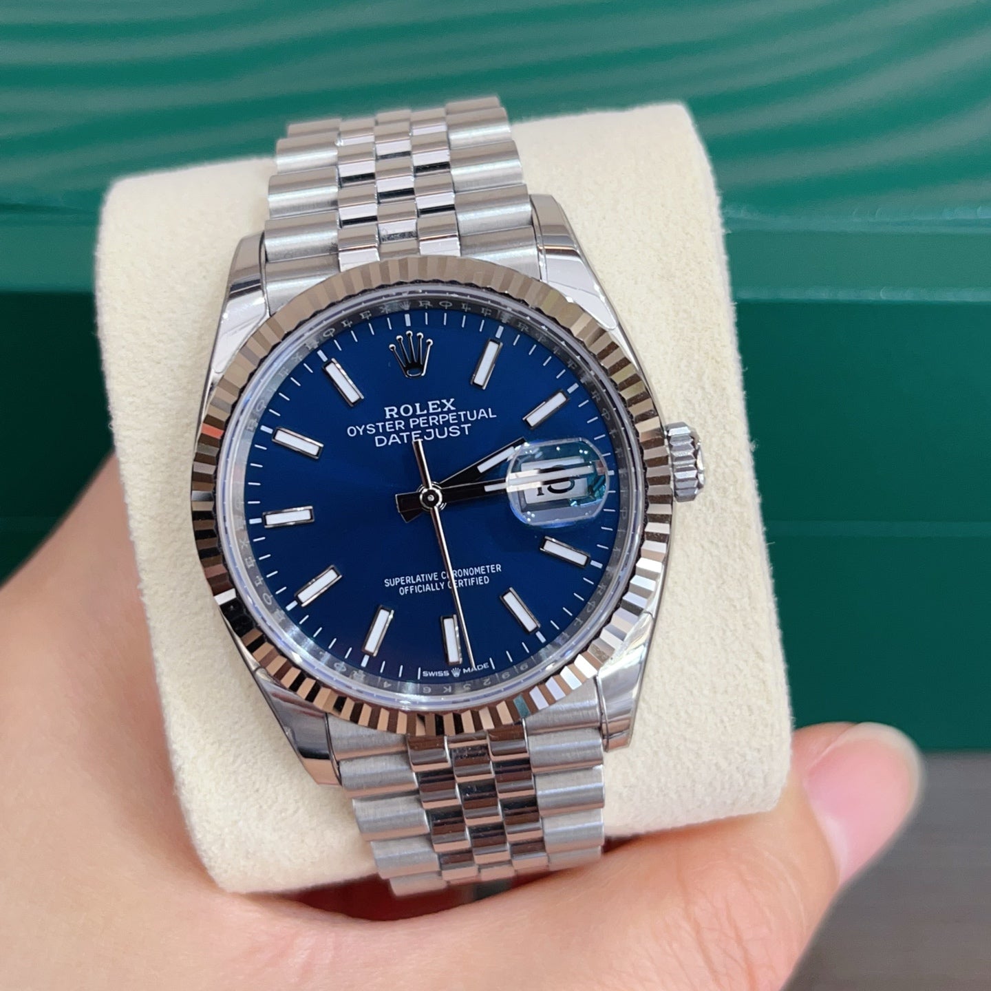 2025 Brand New Rolex - 126234-0017 Datejust 36 Stainless Steel / Fluted / Blue / Jubilee