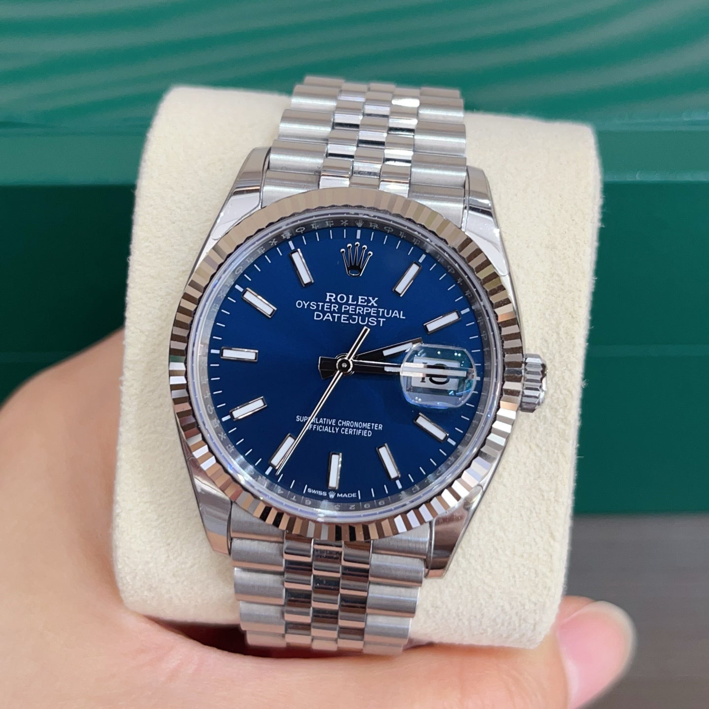 2025 Brand New Rolex - 126234-0017 Datejust 36 Stainless Steel / Fluted / Blue / Jubilee