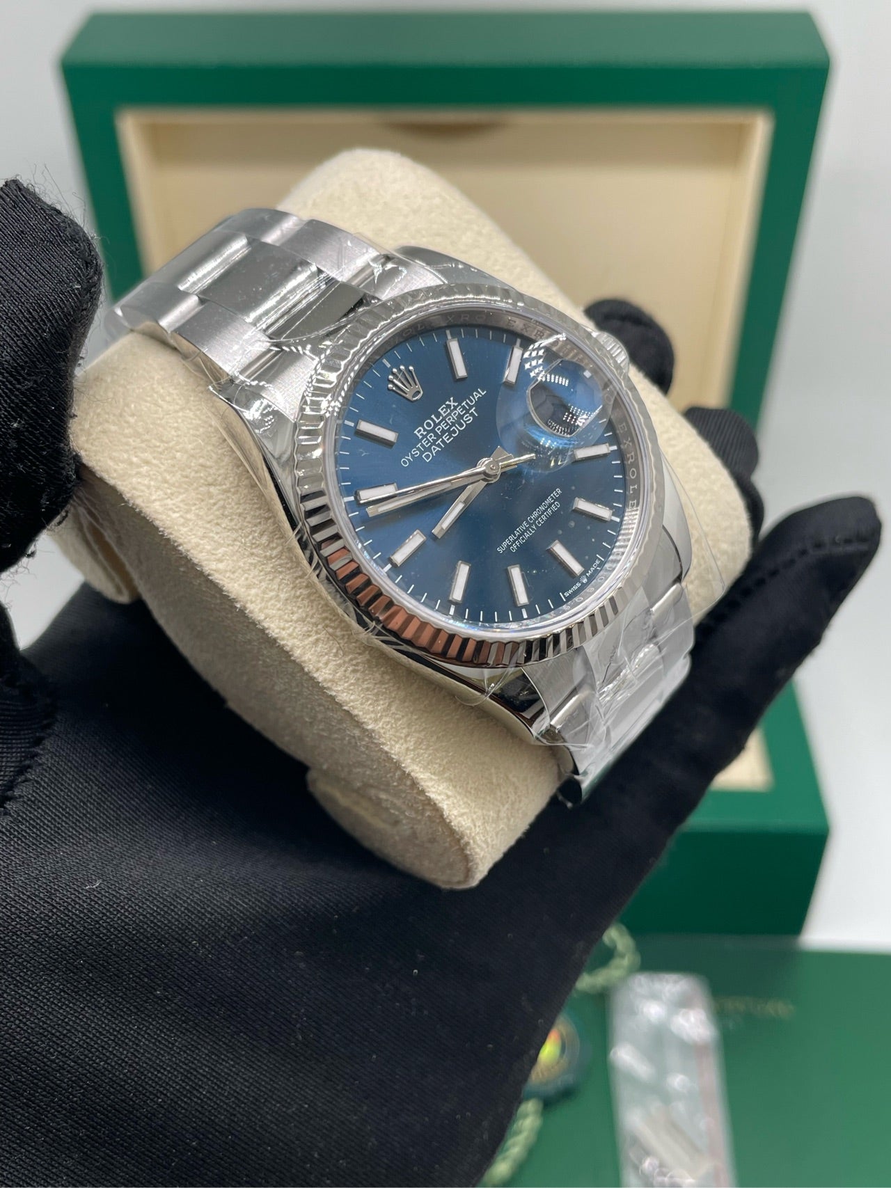 2024 Pre-owned Rolex - 126234-0018 Datejust 36 Stainless Steel / Fluted / Blue / Oyster