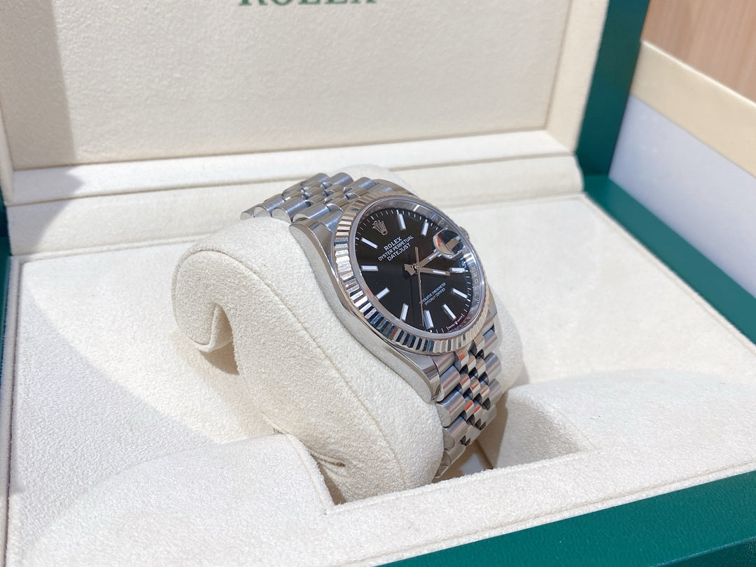 2025 Brand New Rolex - 126234-0015 Datejust 36 Stainless Steel / Fluted / Black / Jubilee